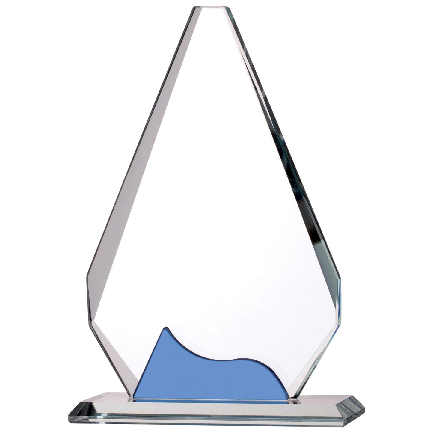 6.75" BLUE CLEAR GLASS AWARD 17cm