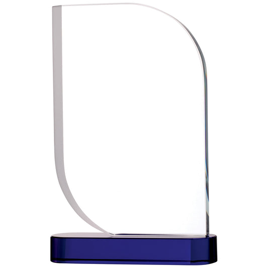 8" BLUE CLEAR GLASS AWARD 20.5cm