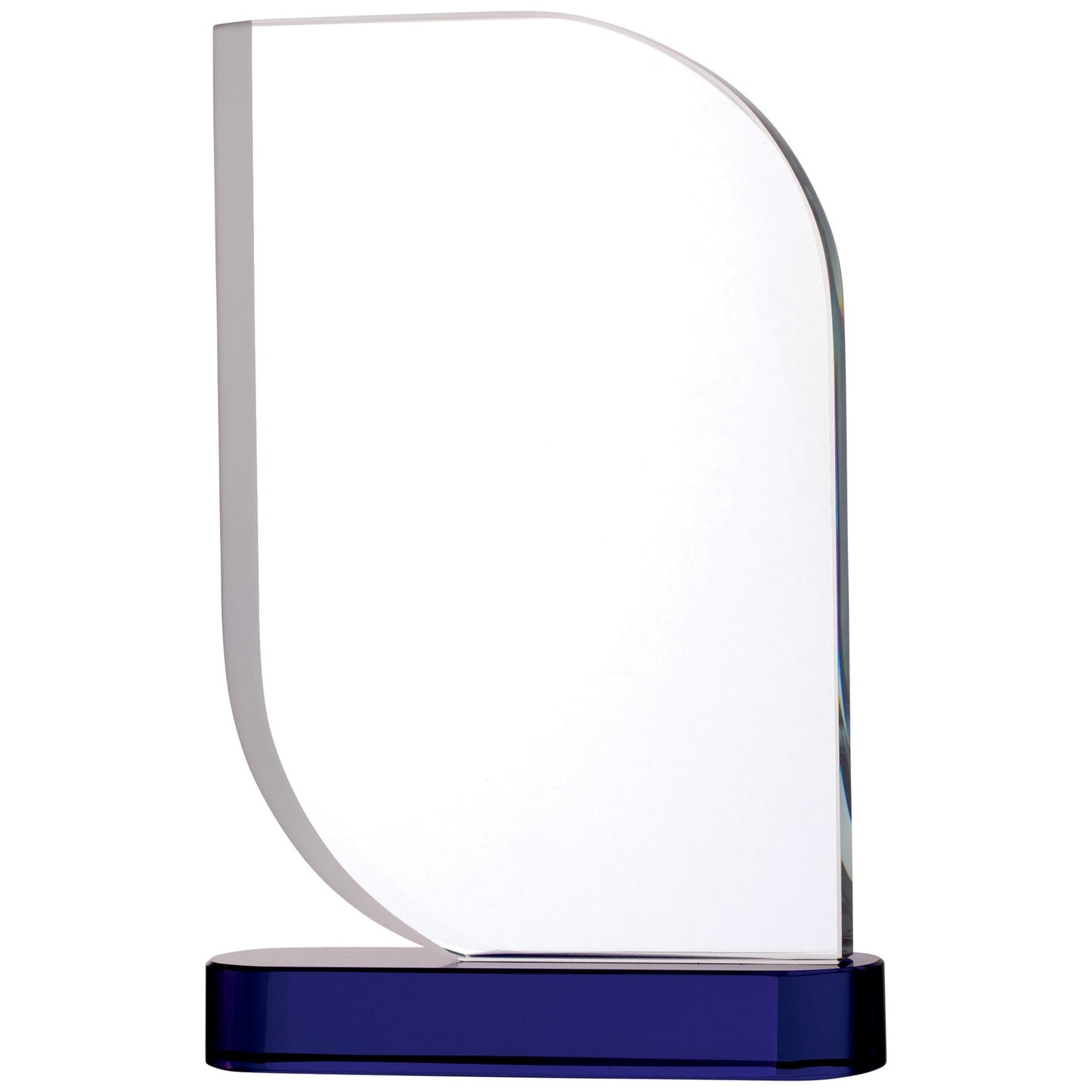 8.75" BLUE CLEAR GLASS AWARD 22cm