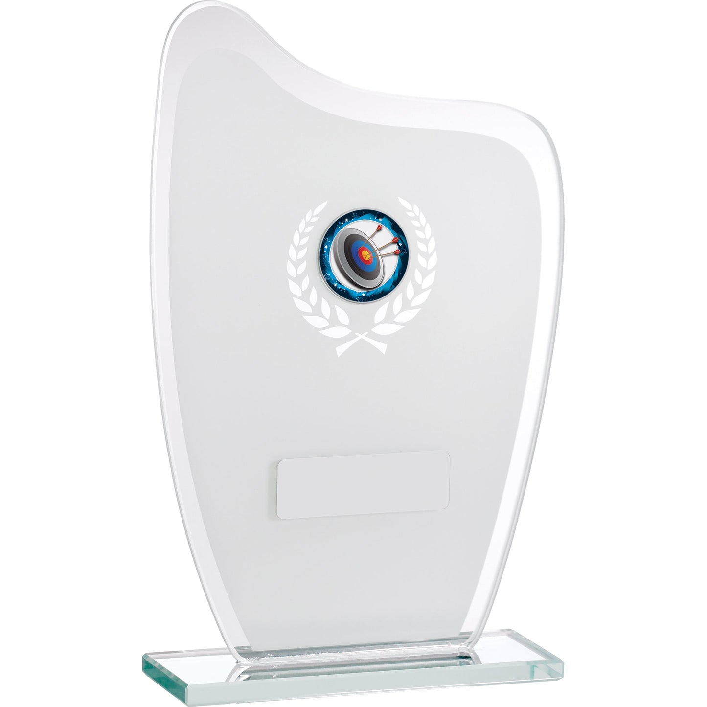 7.25" WHITE MIRROR GLASS AWARD 18.5cm