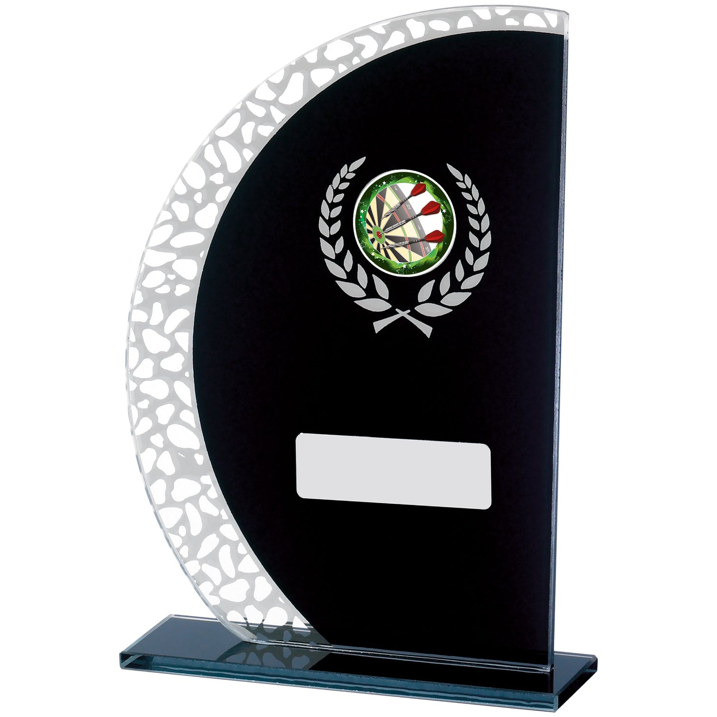 6.5" BLACK MIRROR GLASS AWARD 16.5cm