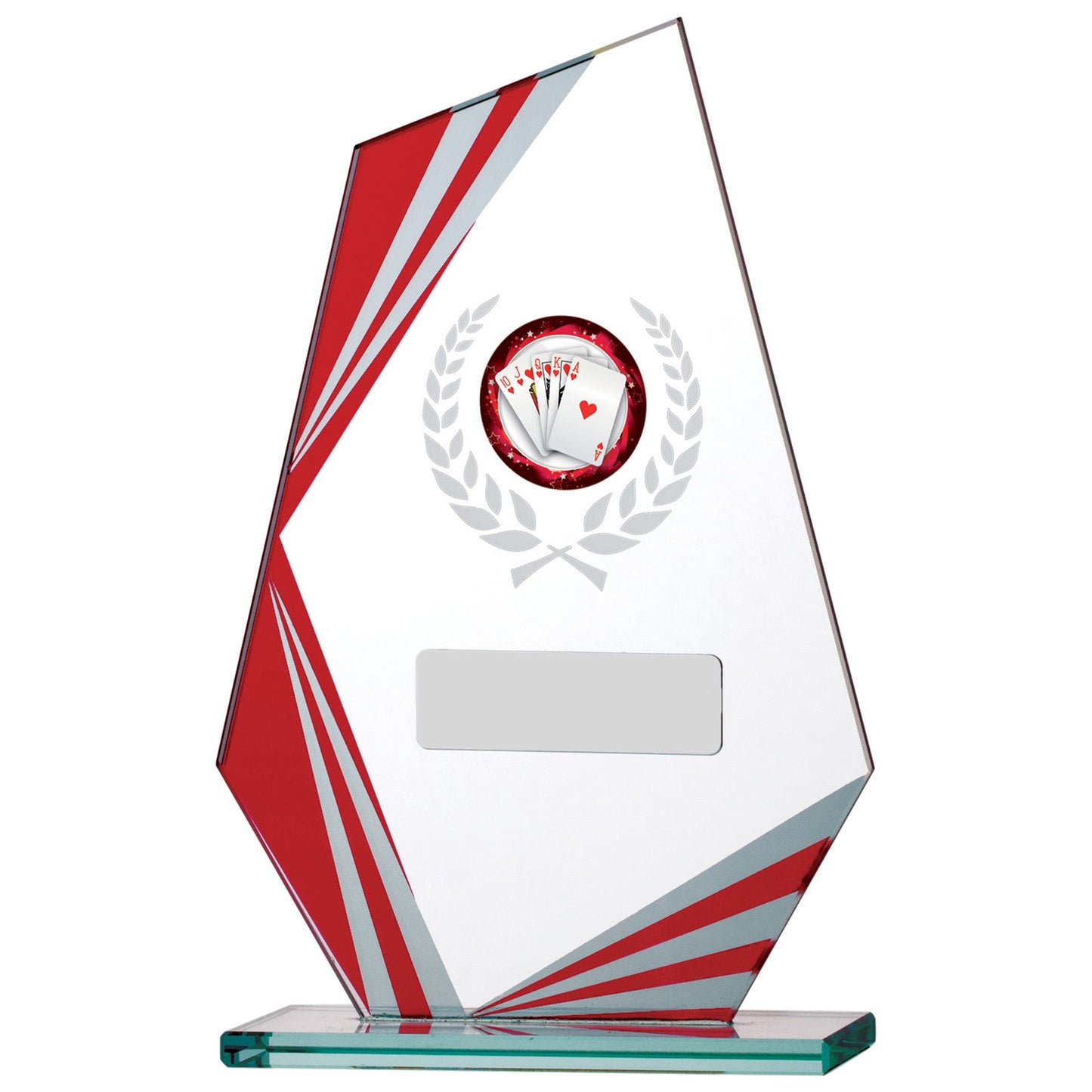 6.5" RED CLEAR GLASS AWARD 16.5cm