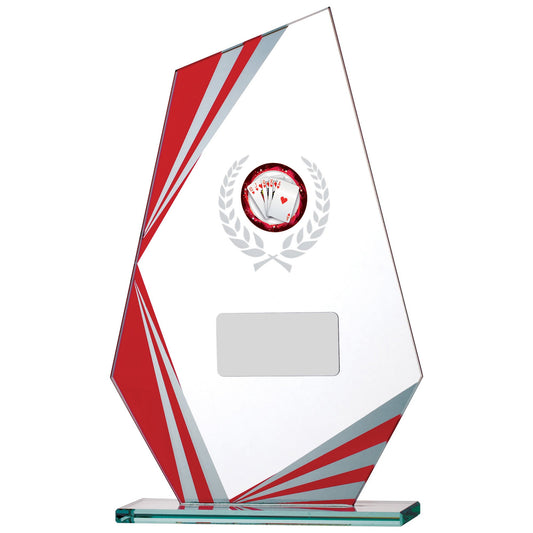 8" RED CLEAR GLASS AWARD 20.5cm