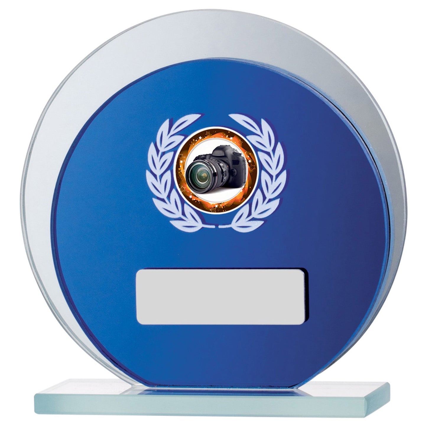 4.5" BLUE MIRROR GLASS AWARD 11.5cm