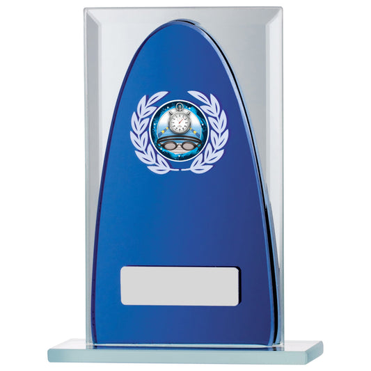 5.75" BLUE MIRROR GLASS AWARD 14.5cm