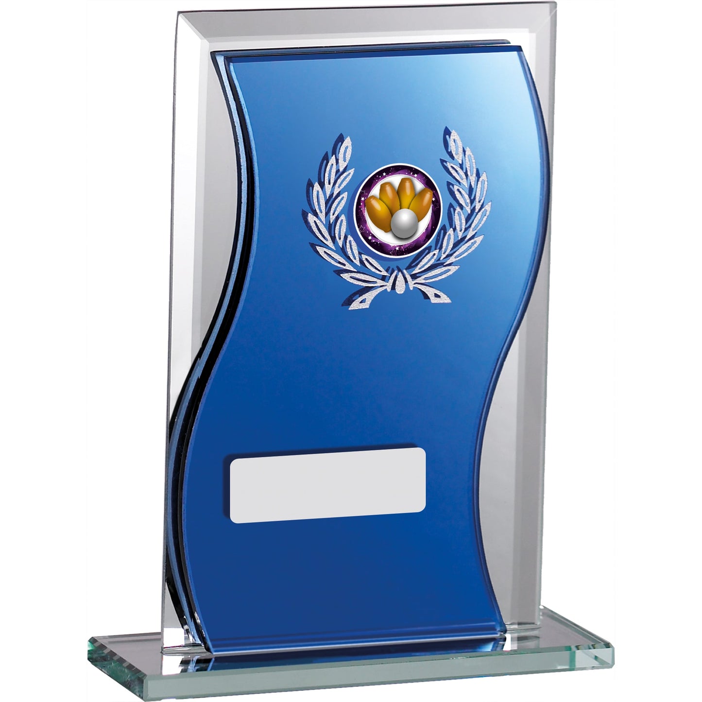 6.5"BLUE MIRROR GLASS AWARD 16.5cm