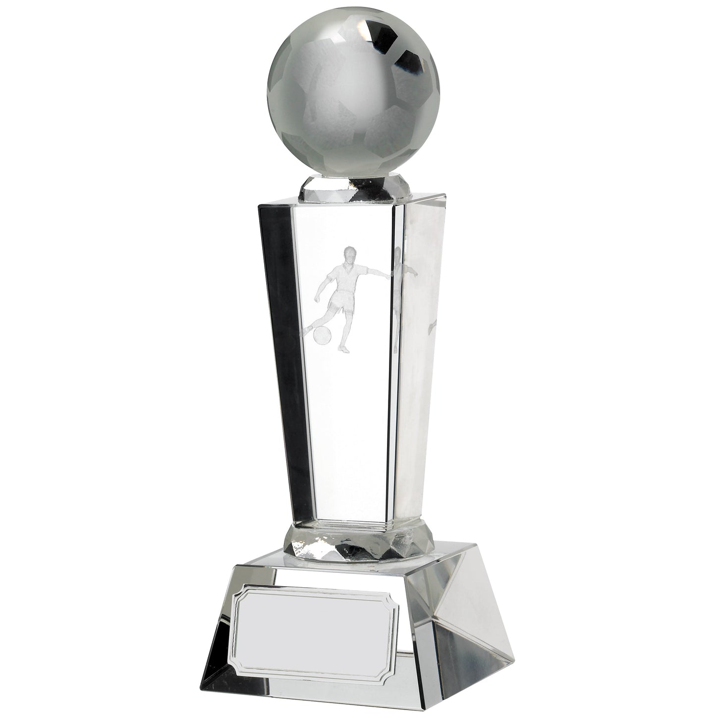 7.25" VICTORY FOOTBALL GLASS PILLAR AWARD 19cm