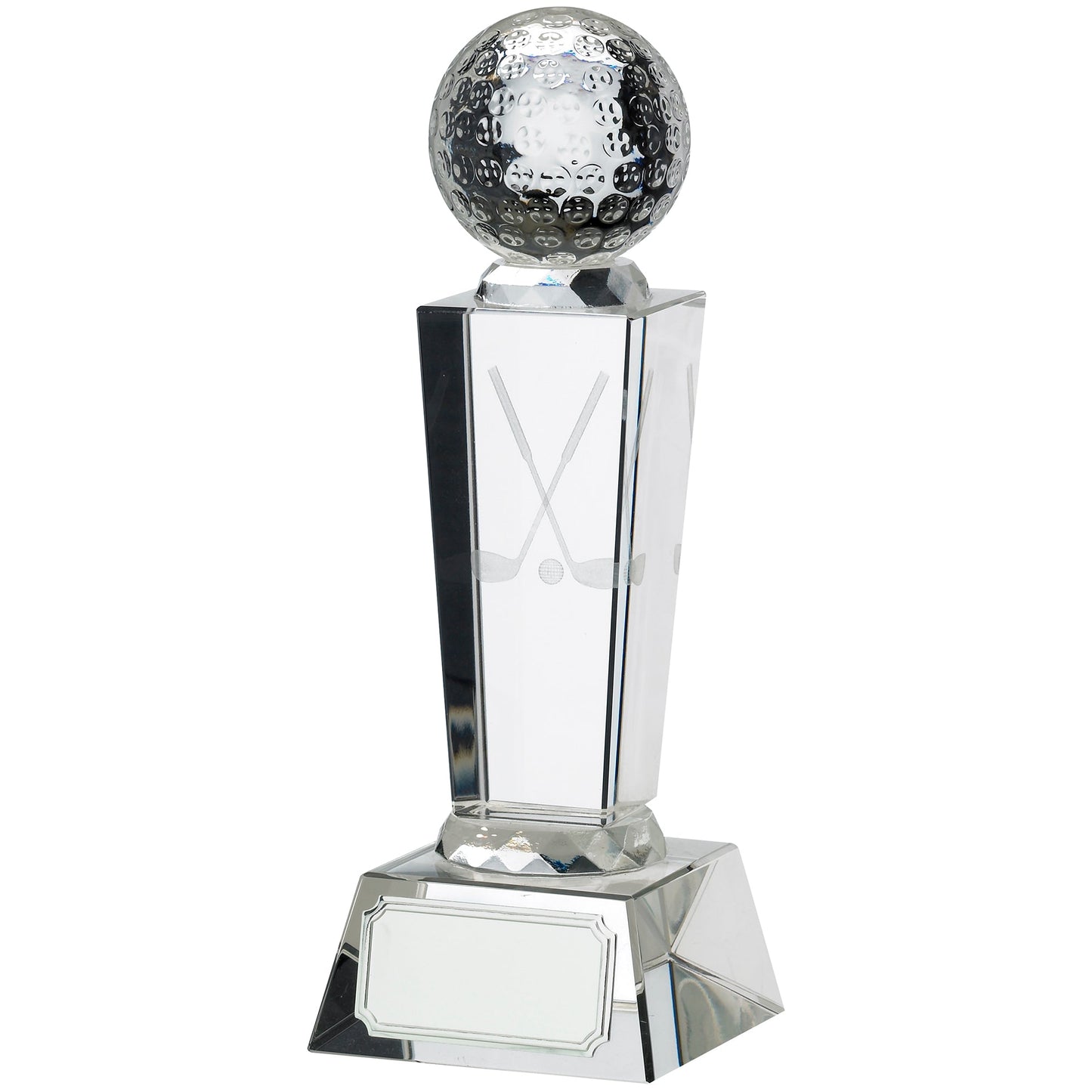 7.5" GOLF GLASS AWARD WITH BALL 18.5cm