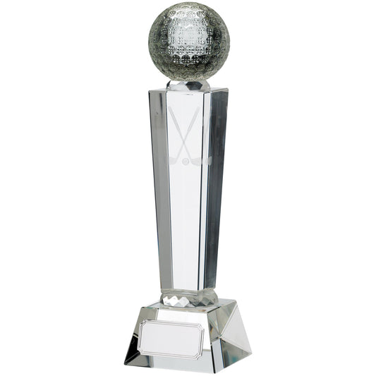 10.25" GOLF GLASS AWARD WITH BALL 26cm