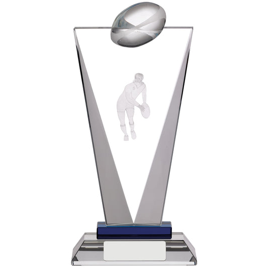 8" PINNACLE RUGBY GLASS AWARD 20.5cm