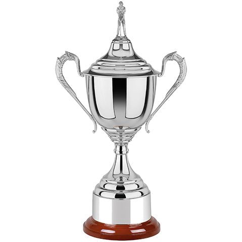 11.25" LIDDED NICKEL PLATED GOLF CUP 28.5cm