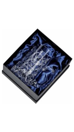 24% Lead Crystal 1 PT Tankard with Panel in Presentation Case Clear 14cm