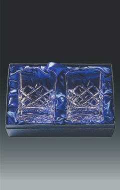 Two Crystal Spirit Glasses (In Presentation Case) Clear 10cm