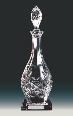 Crystal Wine Decanter on Wood Stand Clear 37cm