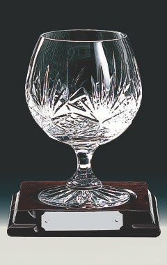 Crystal Brandy Balloon on Wood Stand Clear 13.5cm