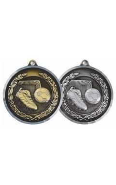 50mm Diamond Edged Football Medal (Gold/Silver) Gold 5cm