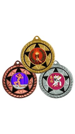 50mm Star Medal with Black Detail (Gold / Silver / Bronze) Bronze 5cm