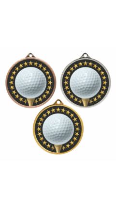 55mm Medal - Golf Bronze 5.5cm