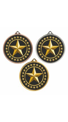 55mm Medal - Star Bronze 5.5cm