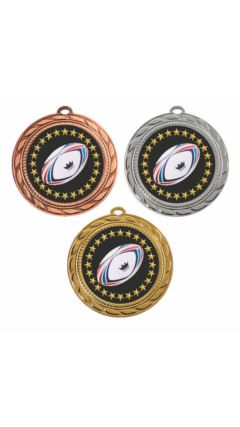 70mm Medal - Rugby Gold 7cm