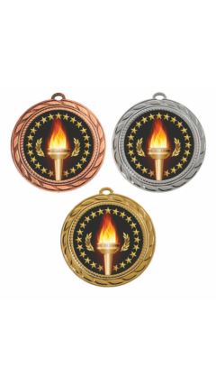 70mm Medal - Victory Torch Bronze 7cm