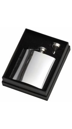 6oz Stainless Heel Hip Flask Silver 11cm