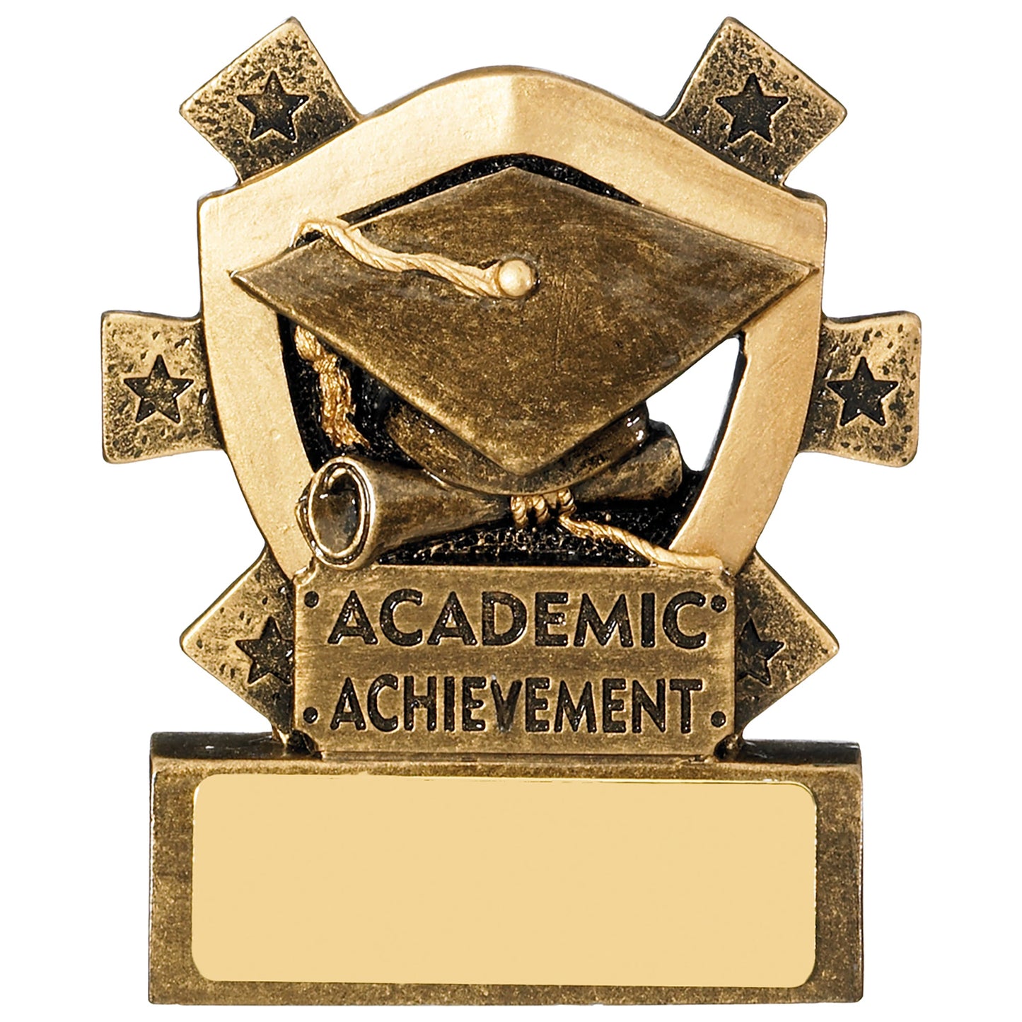 3 1/8" ACADEMIC ACHIEVEMENT MINI SHIELD 8cm