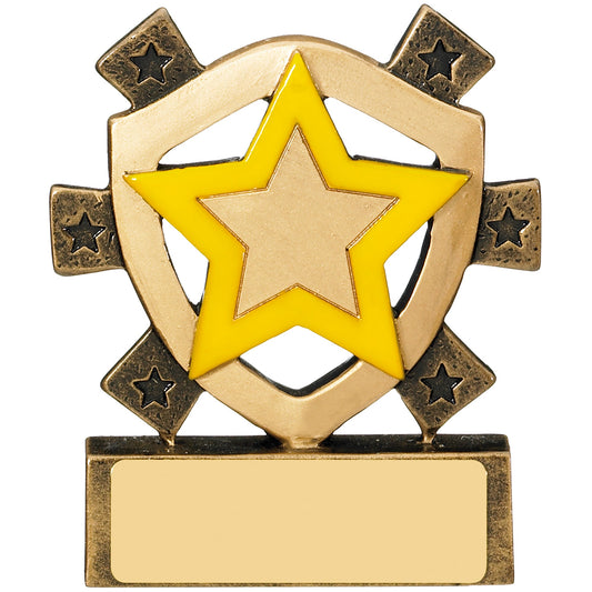 3 1/8" YELLOW STAR MINI SHIELD 8cm