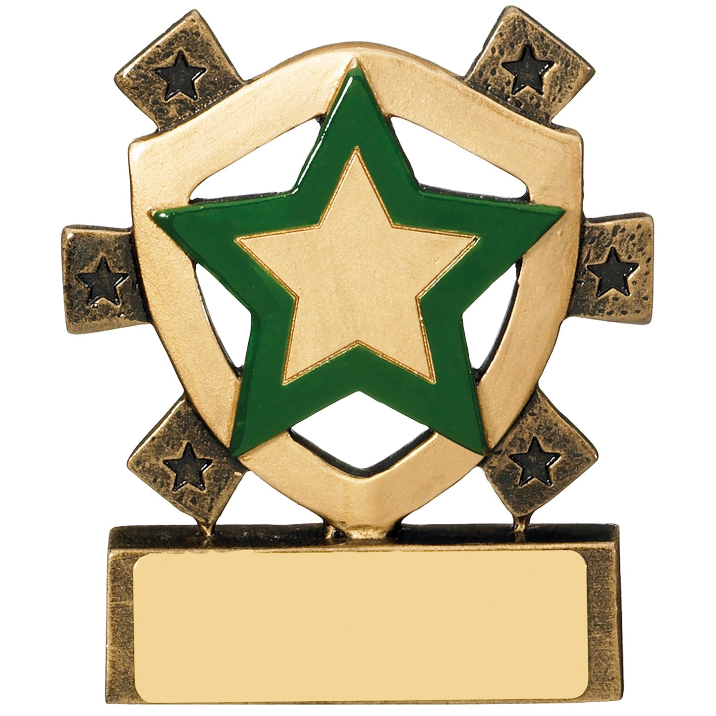 3 1/8" GREEN STAR MINI SHIELD 8cm