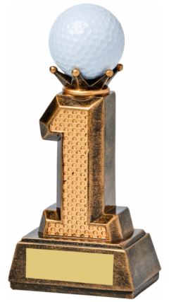 Resin Hole in One Golf Trophy (Ball not Included) Ant Gold 12.5cm