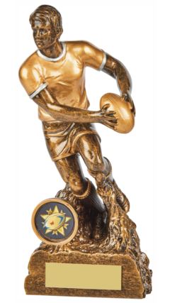 Male Rugby Action Award Ant Gold 19cm