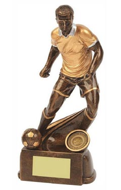 Antique Gold Male Football Resin Ant Gold 22cm