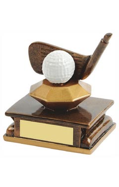 Resin Golf Wedge Award Ant Gold 11cm