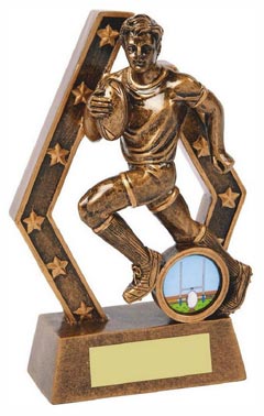 Resin Rugby Player Trophy Ant Gold 15.5cm