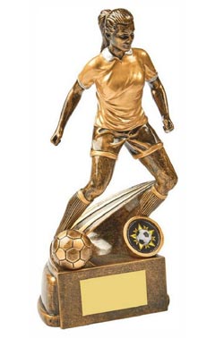 Antique Gold Female Football Resin Ant Gold 22cm