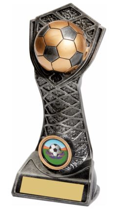 Silver/Gold Football Shield Tower Ant Silver 18cm