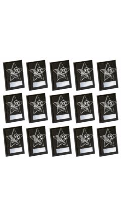 Black Plaque with Football Trim  - 15 Awards Black 10cm