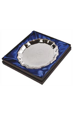 Nickel Plated Salver (In Presentation Case) Silver 20cm