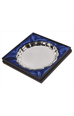 Nickel Plated Salver (In Presentation Case) Silver 25cm