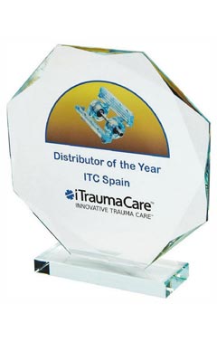 Crystal Octagon Award for Colour Printing (In Presentation Case) Clear 21.5cm