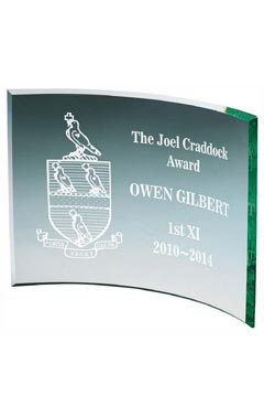 Jade Curve Glass Award Jade 12.5cm