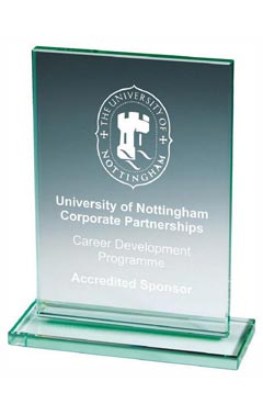 Jade Glass Rectangle Stand Jade 18.5cm