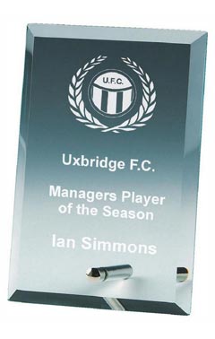 Rectangle Jade Glass Award with Pin Stand Jade 15cm