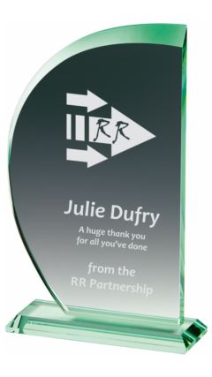 Jade Glass "Sail" ( in Presentation Case) Jade 18cm