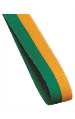 22mm Medal Ribbon Gold/Green 2.2cm