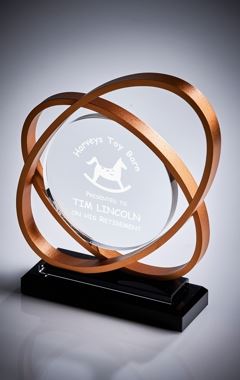 Glass and Aluminium Award - Gold Clear 20cm