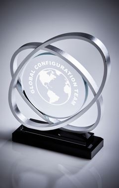 Glass and Aluminium Award - Silver Clear 20cm