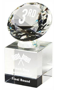 Crystal Diamond Column Award (In Presentation Case) Clear 10.5cm