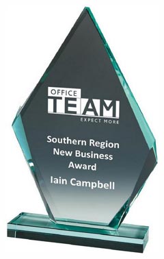 Premium Jade Glass Iceberg Stand - HEAVY (In Presentation Case) Jade 28cm