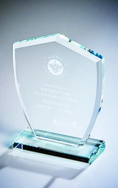 Clear Glass Shield Award (In Presentation Case) Clear 12cm